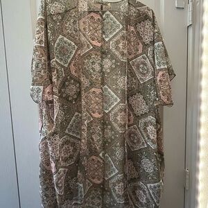 Liberty Love Pink and Green Patterned Kimono